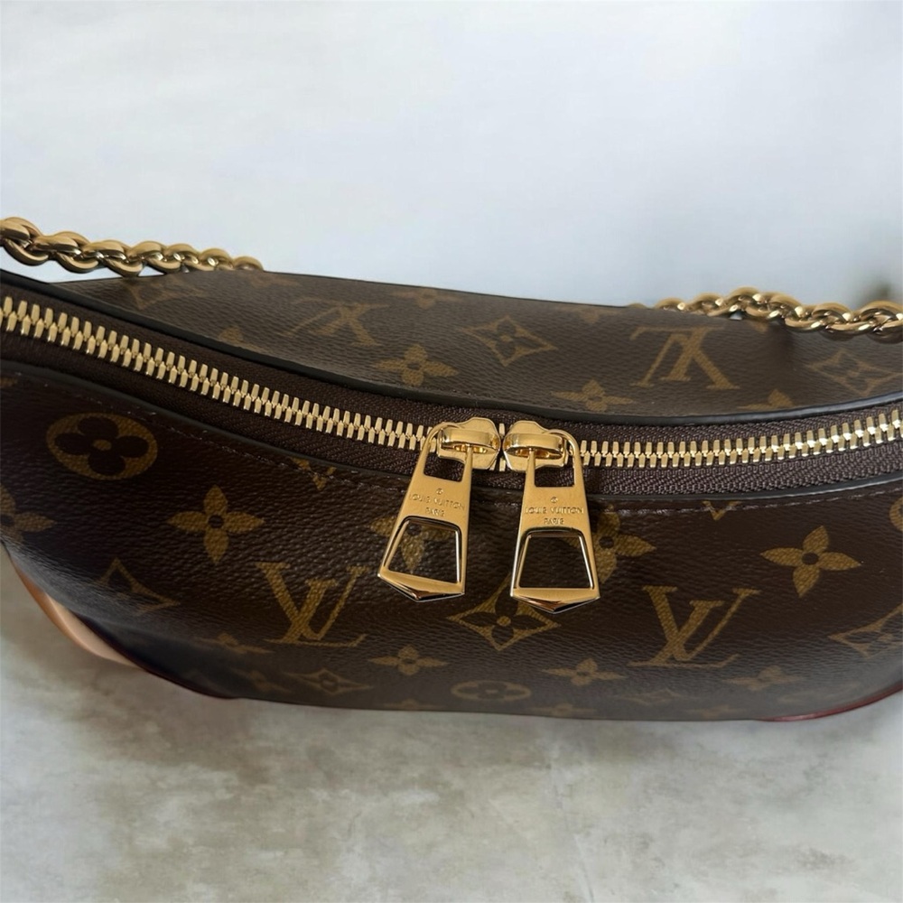Louis Vuitton Monogram Hobo with Gold Chain and Tan Trim - Picture 3 of 8